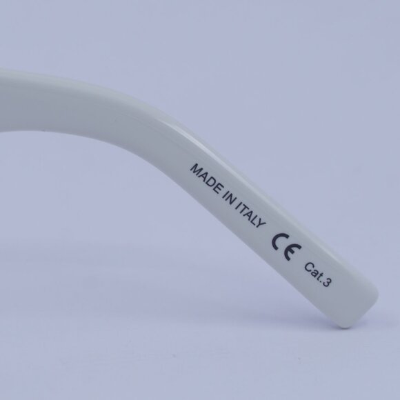 Saint Laurent SL 51 CUT 003 Sunglasses Ivory/Silver Square Frame, Grey Lenses - Picture 10 of 10